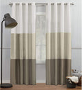 EXCLUSIVE HOME Chateau Striped Faux Silk Grommet Top Curtain Panel Pair by Chaps