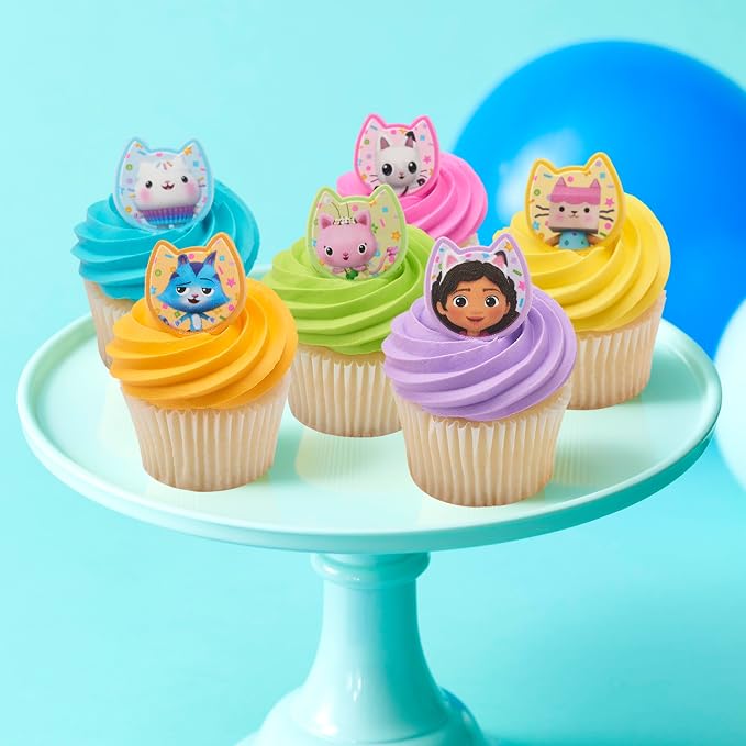 DecoPac DreamWorks Gabby's Dollhouse Rings, 24 Cupcake Decorations Featuring - Image 2