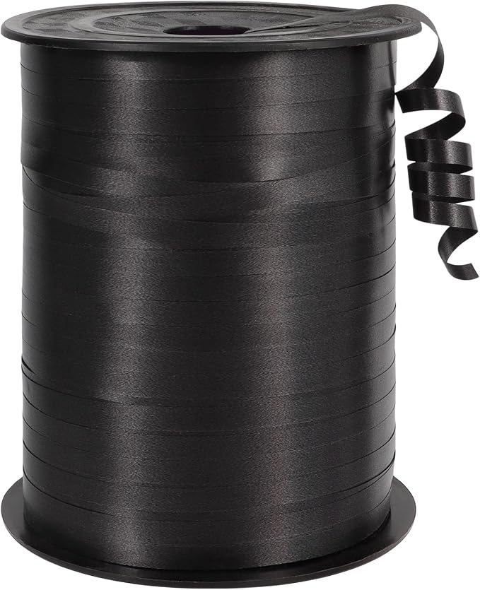 500 Yards Black Curling Ribbon, 1/5 Inch Wide Balloons String Ribbons by Unknown