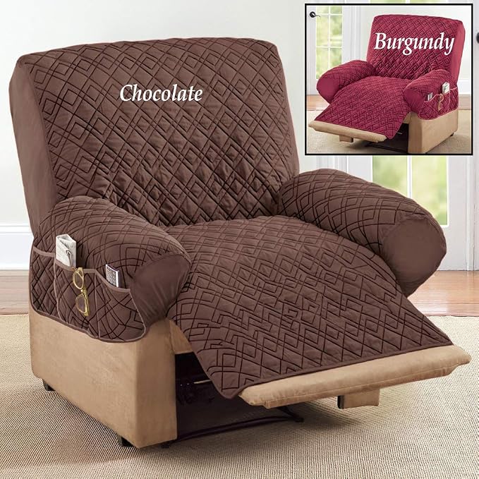 Collections Etc Diamond-Shape Quilted Stretch Recliner Cover - Image 3