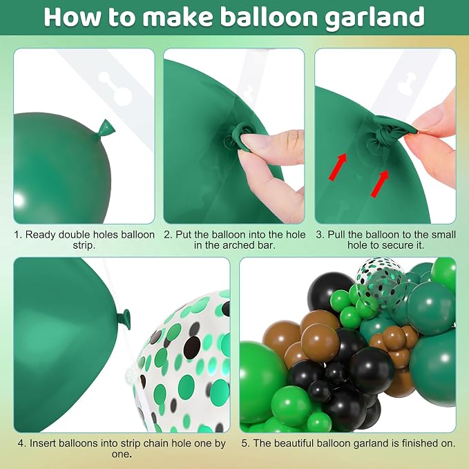 Amandir 153pcs Green and Brown Balloon Garland Arch Kit Different Sizes | 18 12 - Image 3
