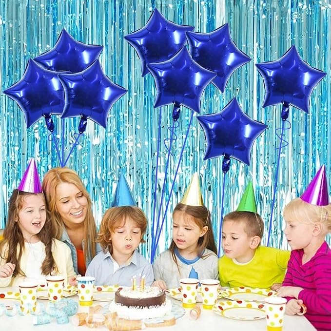 TONIFUL 30 Pcs Star Shaped Balloons 18 Inch Large Navy Blue Foil Balloons | Big - Image 6