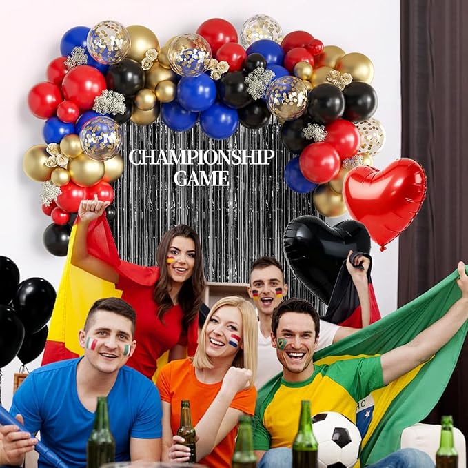 Black Gold Red Blue Balloons Arch Kit - Image 5