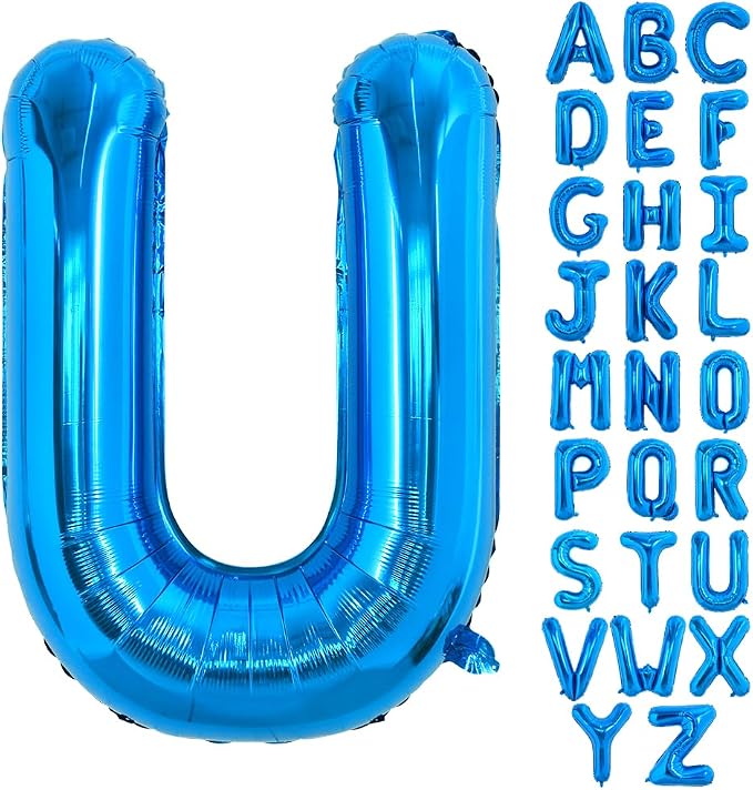 TONIFUL 40 Inch Large Blue Letter U Foil Balloons Alphabet Balloons | Giant by TONIFUL
