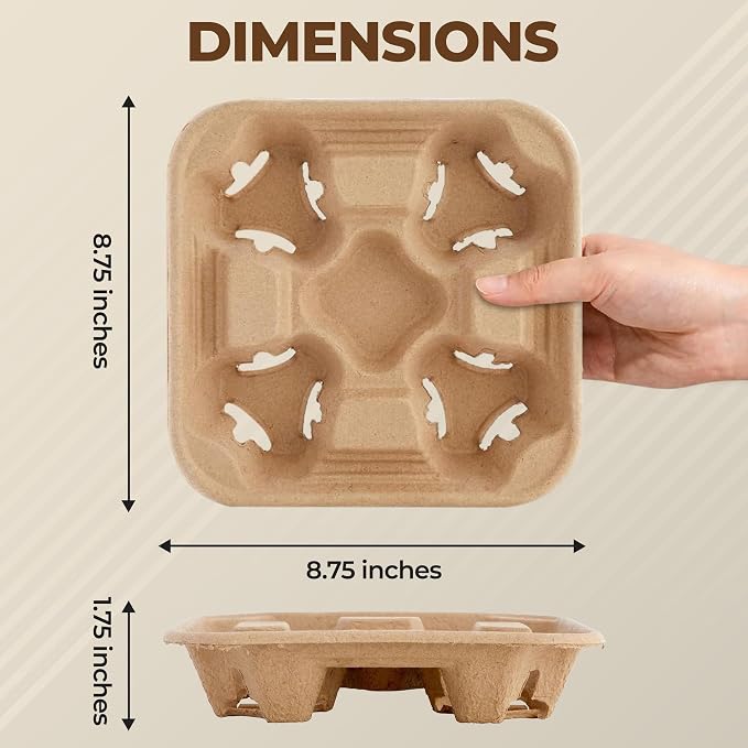 4 Cup Holders Drink Carrier 8-32 oz | 25 Cup Holder Tray Drink Carrier - Image 2