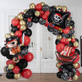 142Pcs Pirate Birthday Party Decorations Balloon Garland Arch Kit | Red Black by Nyvrexo