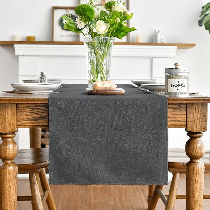Artoid Mode Grey Table Runner, Seasonal Washable Kitchen Dining Table Decoration - Image 7
