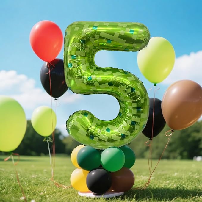 Green Number Balloons, Gaint Green Pixel Number 3 Balloon 40 Inch Dark green 3 - Image 4