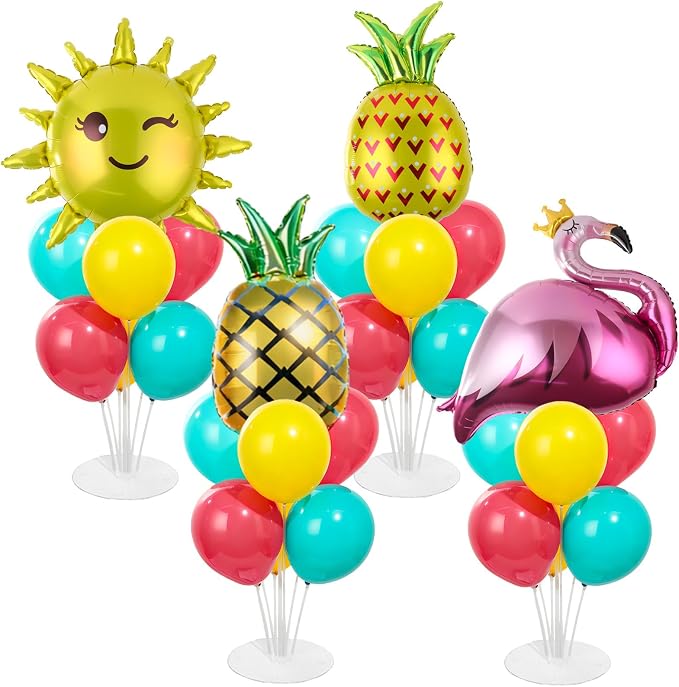 4 Sets Summer Tropical Party Balloons Stand Kit by Naozinebi