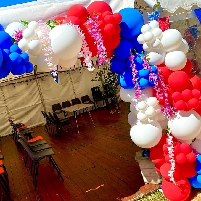 Red White and Blue Balloons Garland Arch Kit - Image 5
