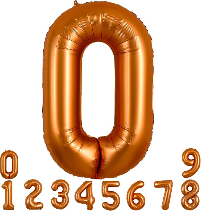 TONIFUL 40 Inch Orange Large Numbers Balloon 0-9 Birthday Party Decorations by TONIFUL