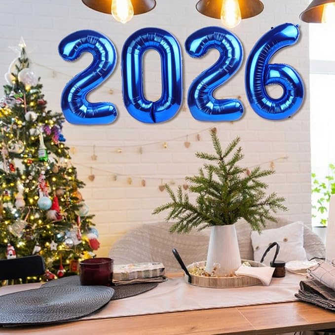 2026 Balloon Numbers Party Decorations, 40In Dark Blue Balloons | Eye-catching - Image 3