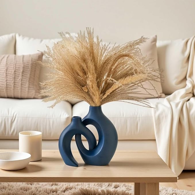 Lvases Snuggle Hollow Ceramic Flower Vase, Nordic Boho Minimalist Vase | 8.4" - Image 6