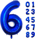 Lovoir 40 Inch Navy Blue Number 6 Balloon Large Size Jumbo Digit Mylar Foil by Lovoir