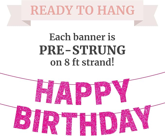 Pre-Strung Happy Birthday Banner - Image 3