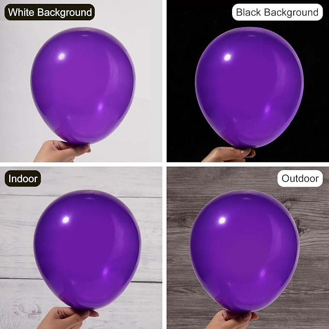 Ouddy Party 129Pcs Dark Purple Balloons Different Sizes 18 12 10 5Inch - Image 4