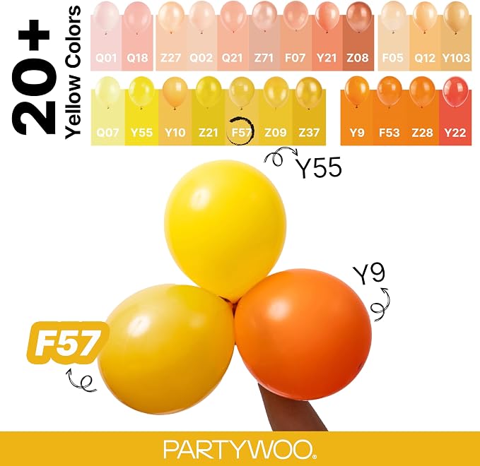 PartyWoo Mustard Yellow fall Balloons 140pcs Different Sizes | 18 12 10 5 Inch - Image 4