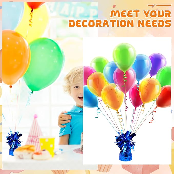 6 Pack Blue Balloon Weights Metallic Holder Anchors Balloon Holder Weights - Image 4
