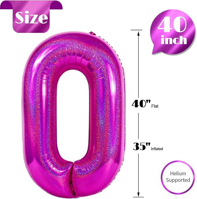 Laser Hot Pink 0 Balloon - Image 5