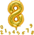 32 Inch Gold Number 8 Balloons Foil Ballon Digital Birthday Party Decoration by MEIDUOCO