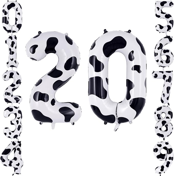 40 Inch Cow Print Number 20 Balloon by TNCDJKPA