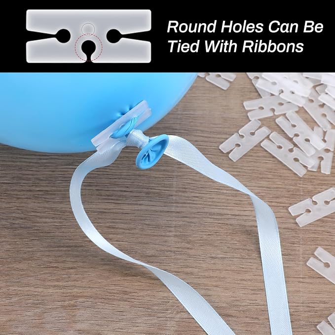 300 PCS Balloon Clips H Shape, Plastic Balloon Ties - Image 5