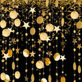 Gold Party Decoration Gold Star Circle Dot Hanging Garland Hanging Streamer by Eeatour