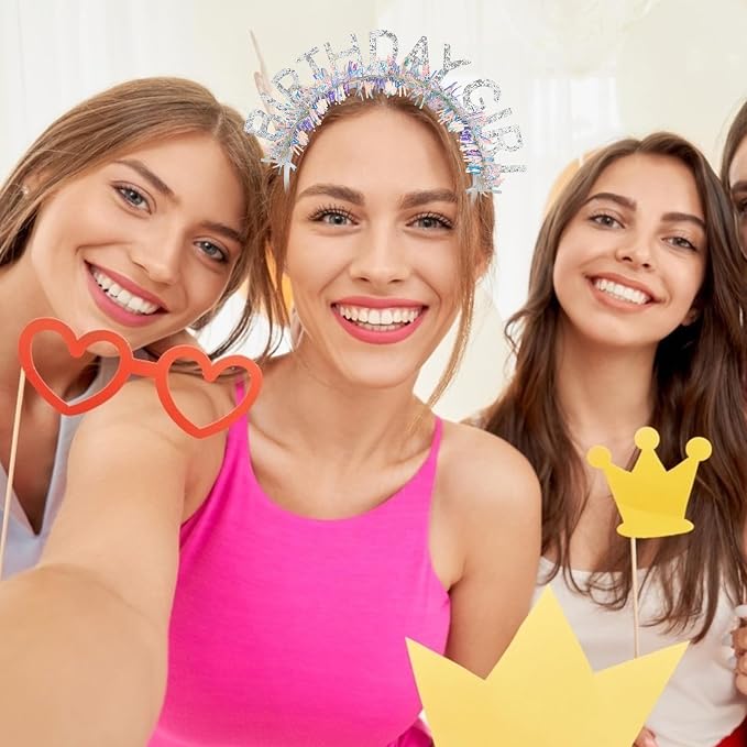 CIEHER Birthday Girl Headband Birthday Crown - Image 2