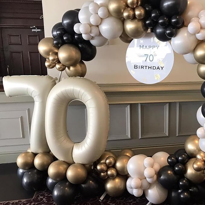 40 Inch Cream Number 7 Balloon, Digital 7 Cream White Giant 7 Foil Balloon - Image 5