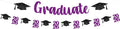 KatchOn Glitter Purple and Black Graduation Decorations 10 Feet | Pre- Strung by KatchOn