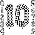 40" Checkered Number 10 Balloon by TNCDJKPA
