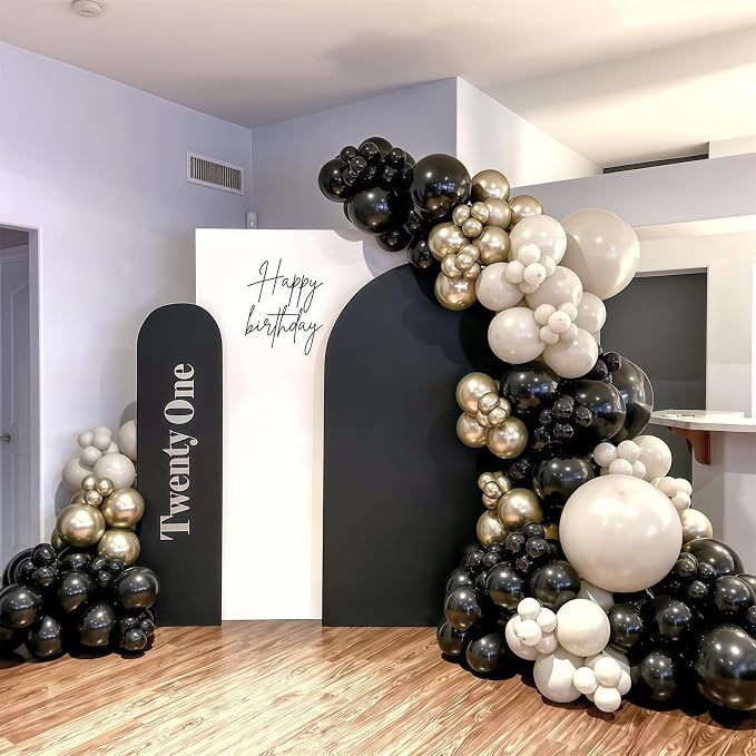 Black White Gold Balloons, 12 Inch 35PCS Black and White Balloon - Image 6