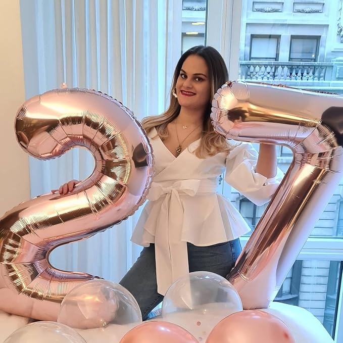 40 Inch Number 18 Balloon for 18th Year Old Birthday Decorations, Rose Gold | - Image 4
