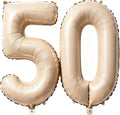 Beige Number 50 Balloons 40 Inch Giant Beige 50 Foil Mylar Balloons by COLORFULELVES