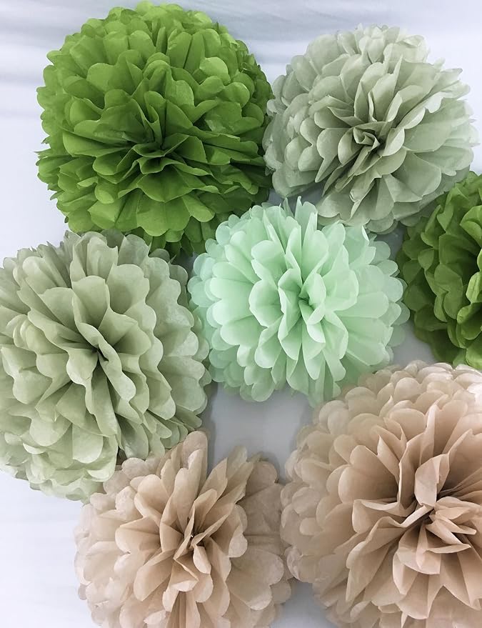 Tissue Paper Pom Poms Kit Paper Flowers 12pieces - Image 4
