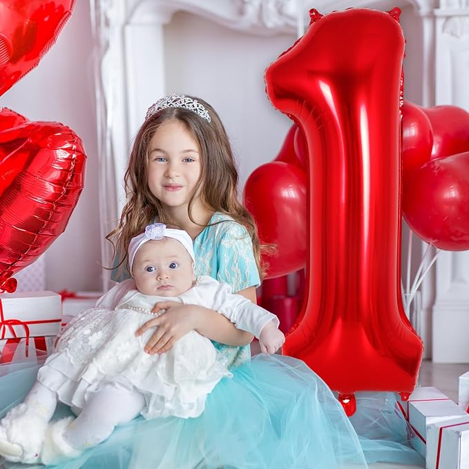 Red Number 1 Balloon 40 Inch, Big Large Foil Helium Number Balloons, Jumbo - Image 5