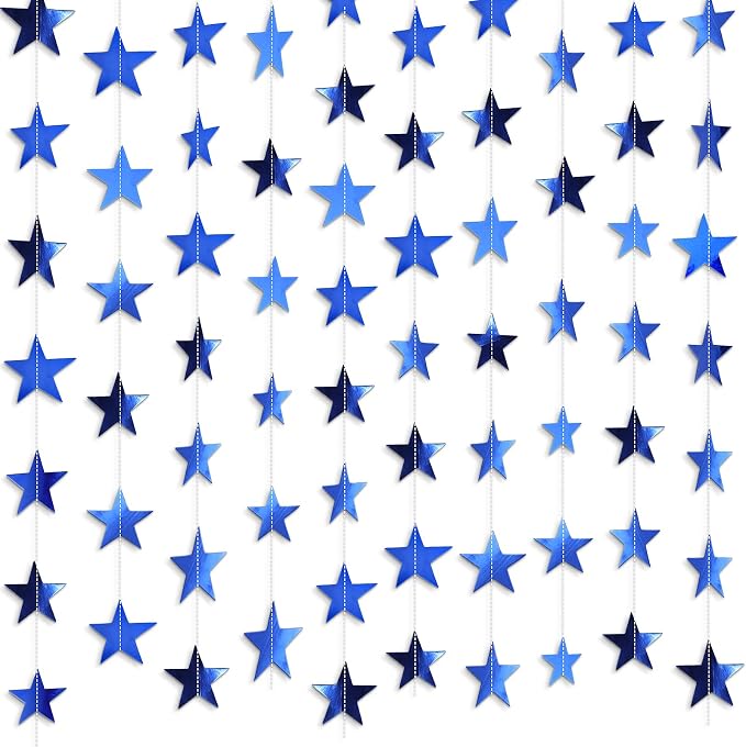 Patelai 130 ft Star Garland Banner Decor, Royal Blue by Patelai