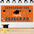 Graduation Decorations 2026 Orange Graduation Banner 66.1" x 33.8" Graduation by Yunfan