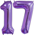 Purple 17 Balloon Number, 40 Inch Number 17 Balloon Big Foil Mylar Helium by BBPOOL