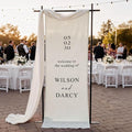 Personalized Fabric Wedding Welcome Sign, Cotton Linen Banner by Unknown