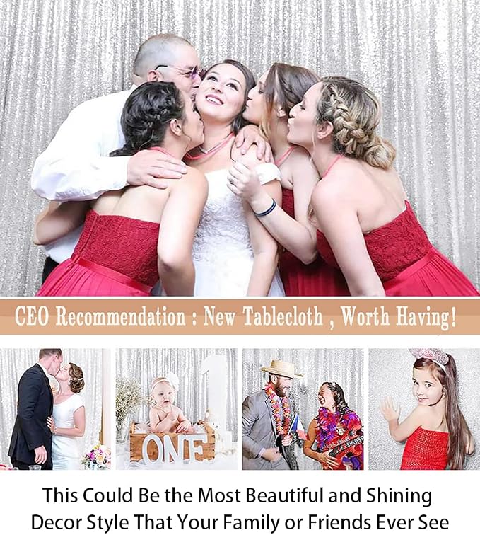 ShinyBeauty 8FTx10FT Silver Sequin Backdrop | Sparkle Drapes - Image 6