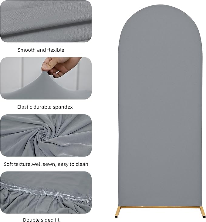 Wedding Arch Cover 5FT Arch Backdrop Cover Spandex Fitted Arch Cover for Round Top Chiara Backdrop Stand Covers for Wedding Birthday Party Baby Shower Banquet Ceremony Decoration