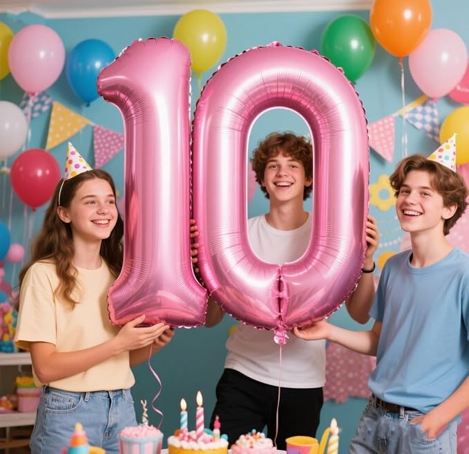 0 Balloon 40 inch Pearl Pink Number Balloons - Image 3