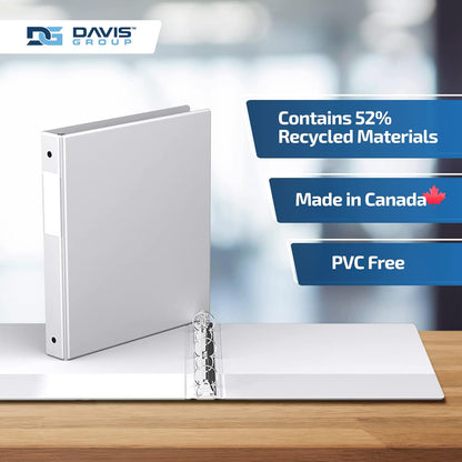 Premium Economy 6-Pack 3-Ring Binders for School or Office, Round-Ring Binders, 1 Inch, White