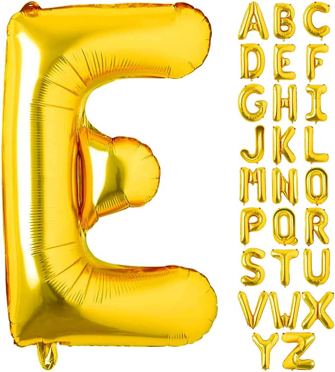Lovoir 40 Inch Large Gold Letter E Balloons Big Size Jumbo Mylar Foil Helium by Lovoir