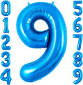 Blue 9 Balloon Number, 40 Inch Number 9 Balloon Big Blue 9 Foil Mylar Helium by BBPOOL