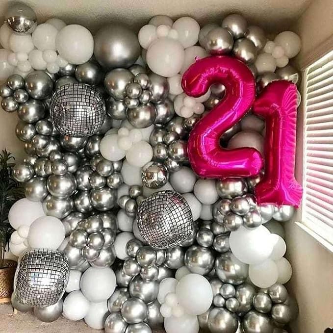 Hot Pink 22 Number Balloons, 40 Inch Giant Number 22 Balloons Foil Mylar Helium - Image 4