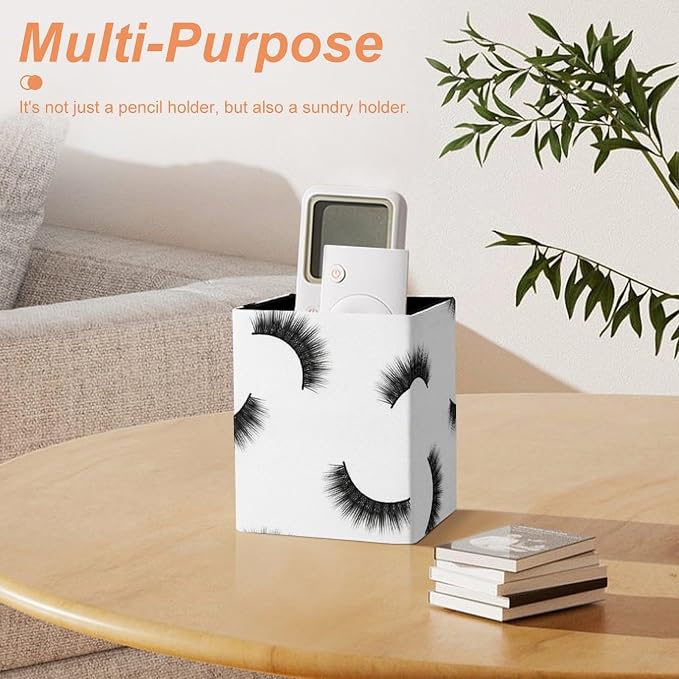 Pen Holder Black Eyelash White, Desk Accessories Pencil Cup - Image 7