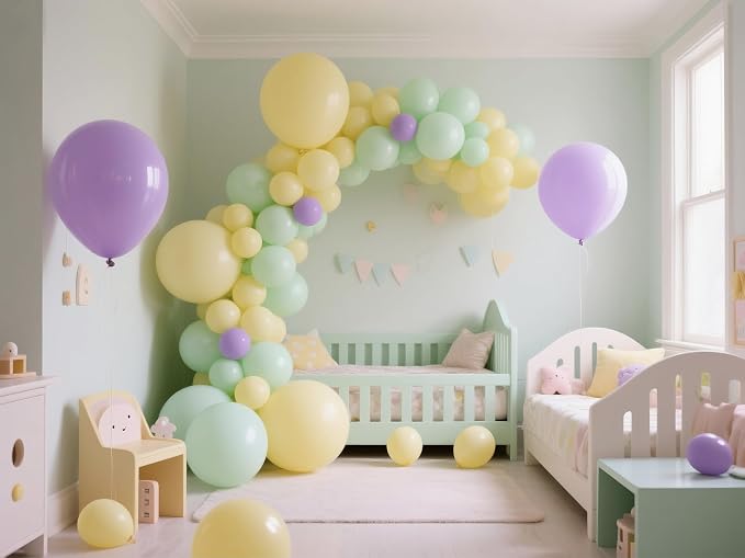 Pastel Yellow Balloons 145pcs Different Sizes 18 12 10 5 Inches Light Yellow - Image 4