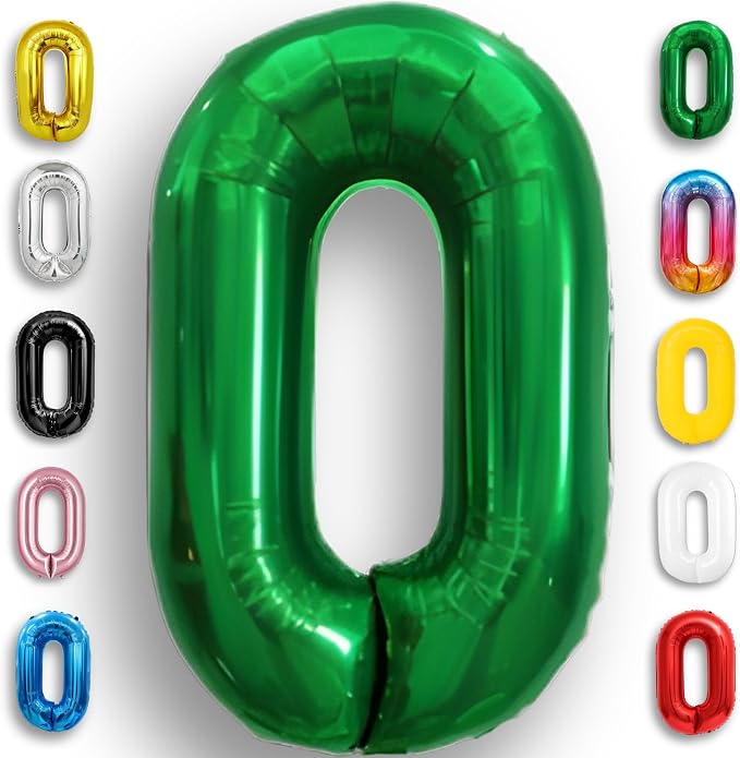 Green Number Balloon 0 Mylar Foil Balloons 32 inch by Unknown